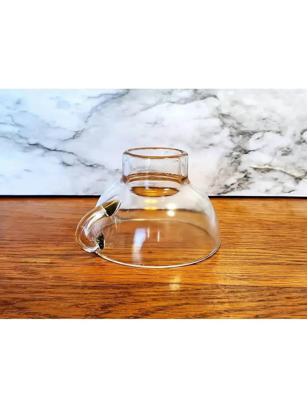Vintage glass canning funnel, antique kitchen utensil, food preservation